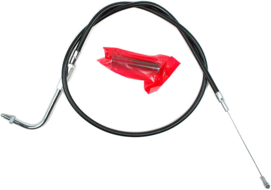 Motion Pro black vinyl motorcycle idle cable, OEM fit, precision replacement for motorcycle throttle control.