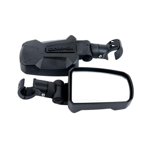 Seizmik Pursuit side view mirror for Polaris, Can-Am, Honda, Kawasaki ATV with adjustable ROP clamp, pair of mirrors.