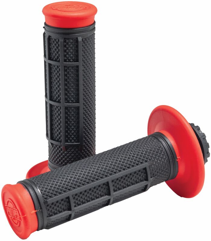 ProTaper Pro Series Clamp On 1/2 Waffle handlebar grip in red and black, featuring durable design and textured waffle pattern.