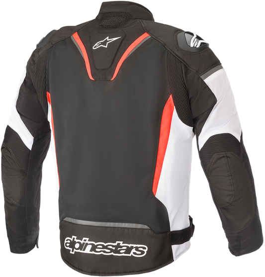 Alpinestars T-GP R v2 Air jacket in black, white, and red, size small, featuring breathable design and protective motorcycle gear.