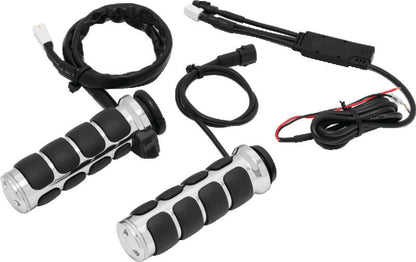 Kuryakyn, Kuryakyn Heated ISO Grips Throttle-By-Wire Chrome Part 6470 for Harley-Davidson