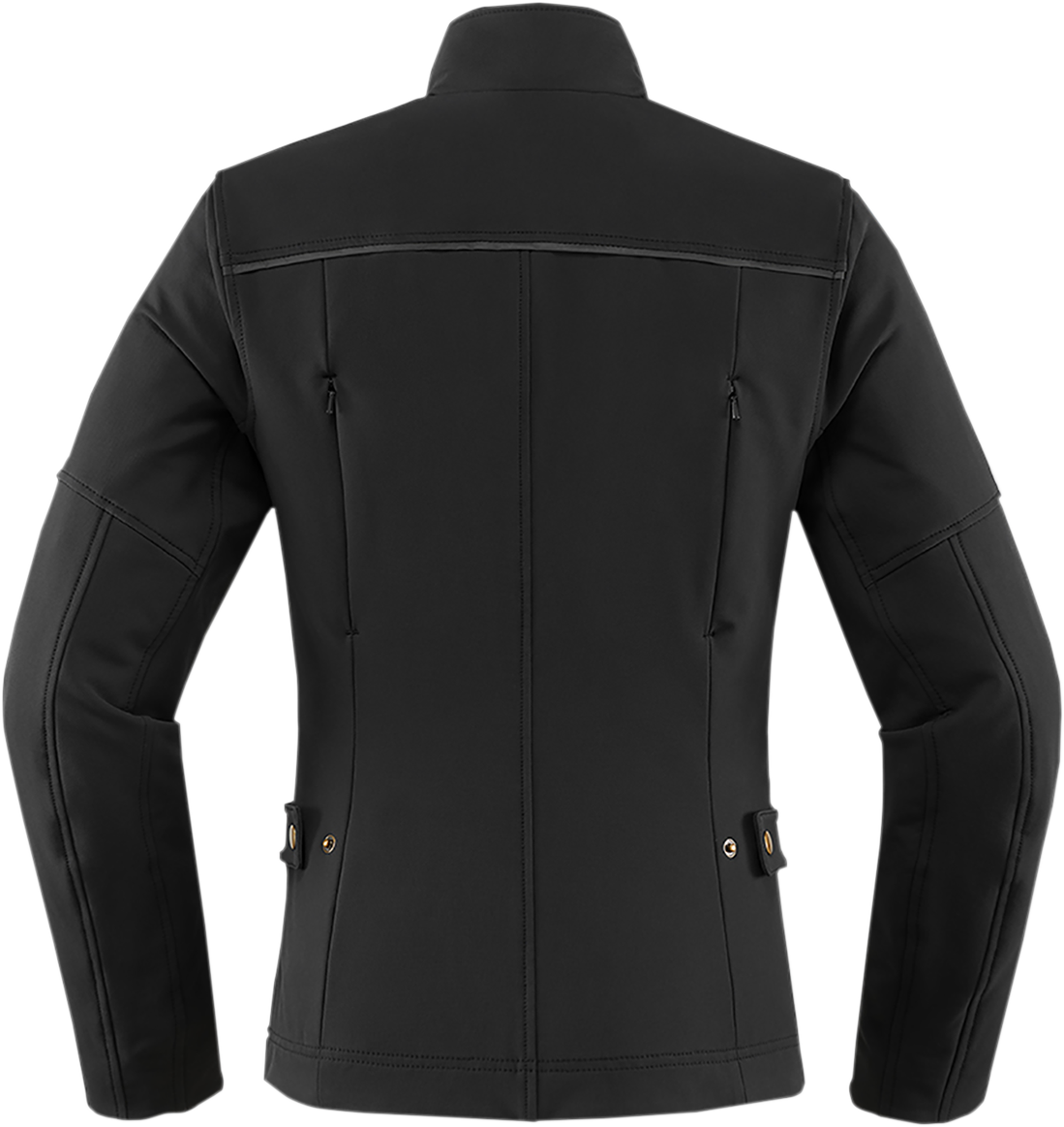 Black ICON Women's Hella2™ Jacket, size large, stylish and durable motorcycle jacket with protective features.