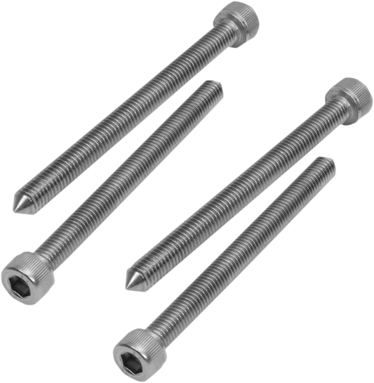 Show Chrome tapered seat bolt set for engine by Bill's Exhausts, featuring four durable, polished bolts for engine assembly.