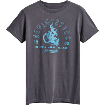 Charcoal Alpinestars Sander T-Shirt in XL, featuring a casual fit and Alpinestars branding on the front.