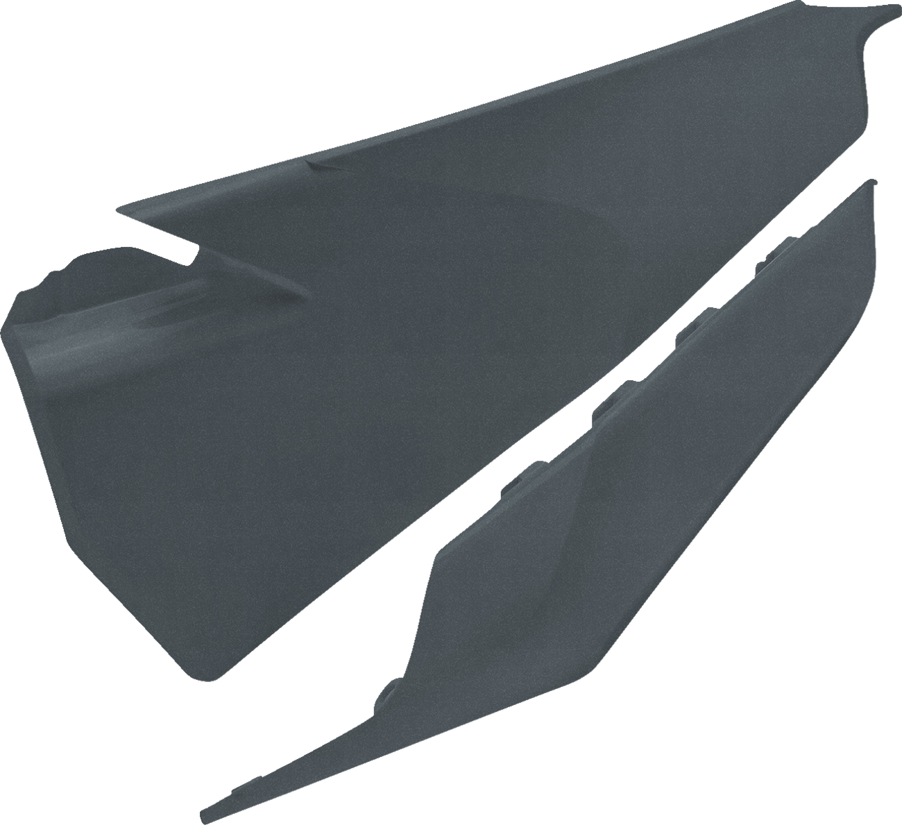 Gray metallic Acerbis side panels for motorcycles, designed as durable body accessories with a sleek finish.