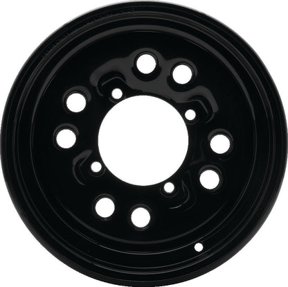 QuadBoss Slicer 14x10 PowerSports wheel with 4/156 bolt pattern and 5+6 offset, featuring a bold black finish.