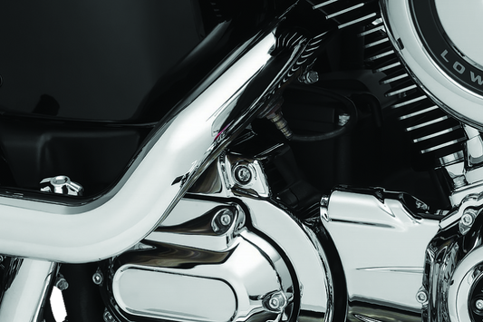 Kuryakyn Precision Chrome Dipstick for Harley Davidson 2018 models, shiny chrome finish and detailed design