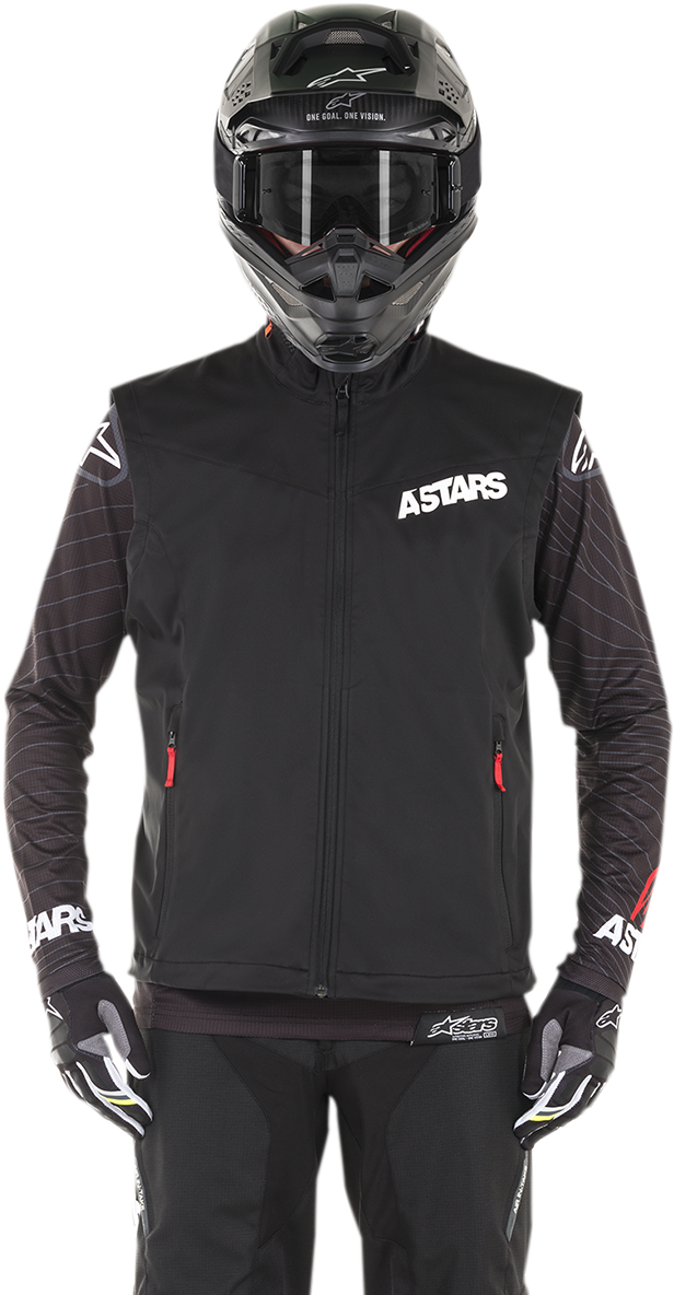 Alpinestars Session Race Vest in black and red, 3XL, lightweight motorcycle riding vest with protective features.