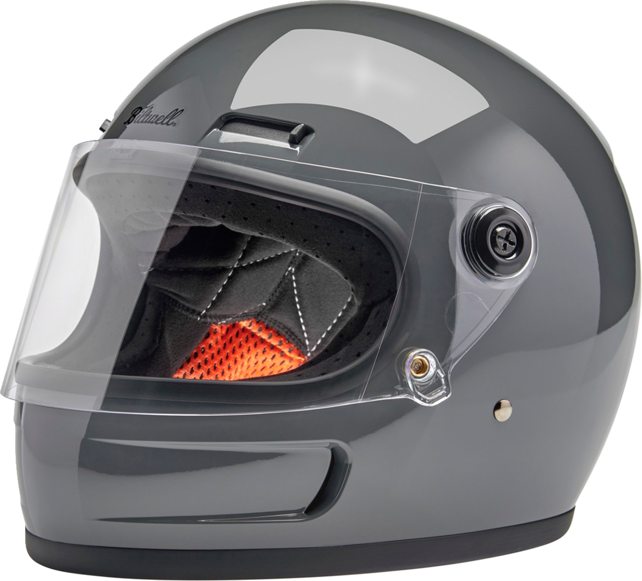 BILTWELL Gringo SV helmet in gloss storm gray, small size, featuring a sleek motorcycle helmet design with a smooth finish.