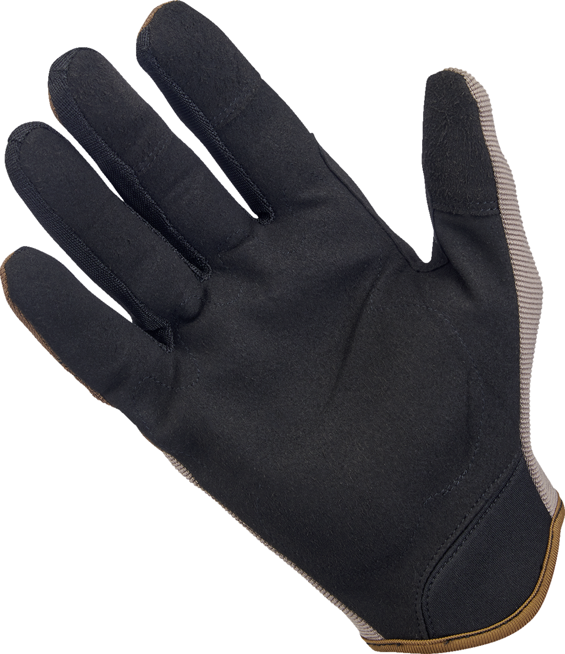 BILTwell Moto Gloves in Coyote and Black, size 2XL, featuring durable leather construction and protective knuckle padding.
