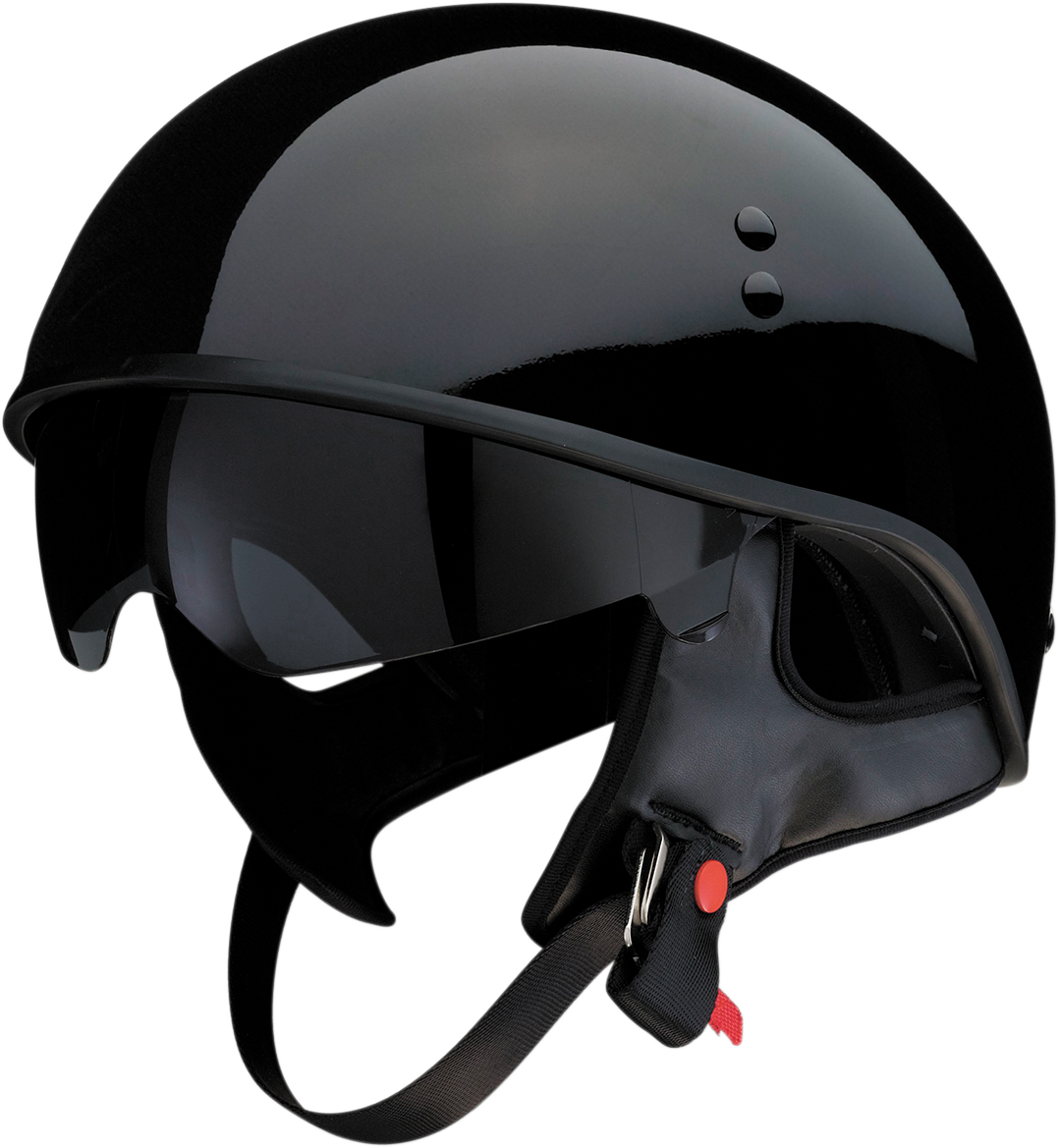 Z1R Vagrant black motorcycle helmet in 2XL size with full face design and clear visor, featuring sleek matte finish.