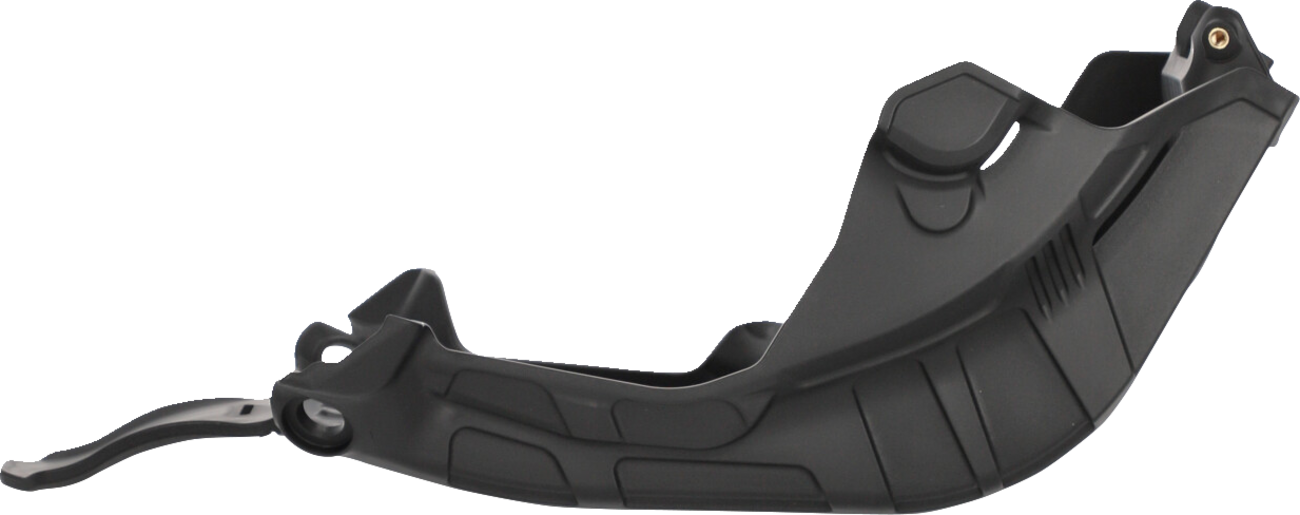Black Acerbis skid plate for KTM 250/350 SX-F 2023 motorcycle, mounted on bike body, durable protective body part.