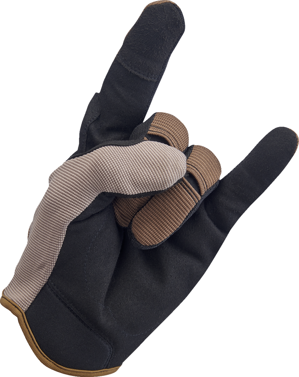 BILTWELL Moto Gloves in Coyote and Black, size XL, featuring protective padding and durable leather for motorcycle riding.