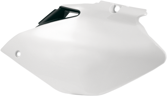 Acerbis white motorcycle side panels for body, designed for durability and precise fit, featuring the Acerbis logo and sleek finish.