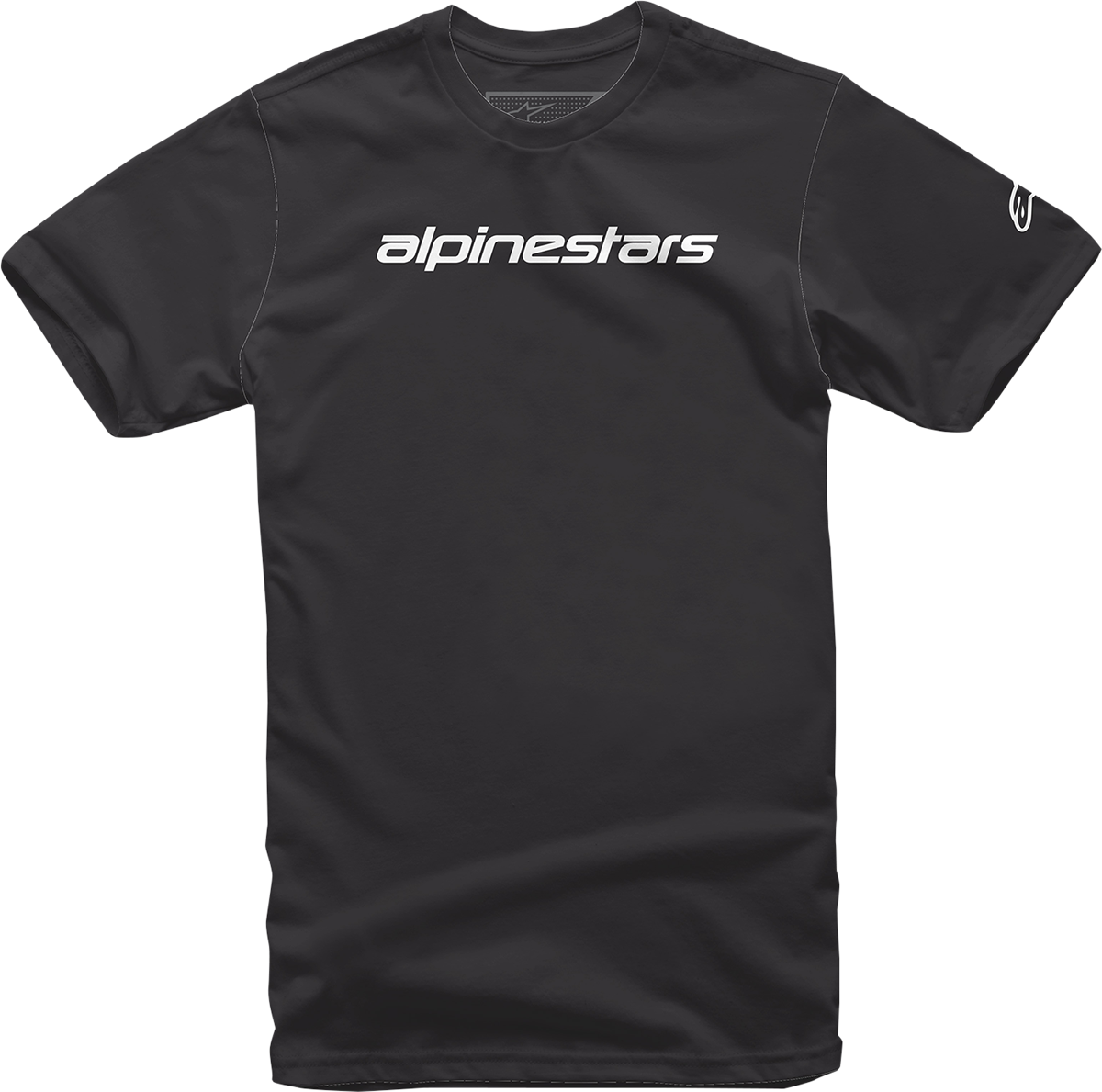Black and gray ALPINESTARS Linear Wordmark T-Shirt in XL, featuring the brand logo on the front.
