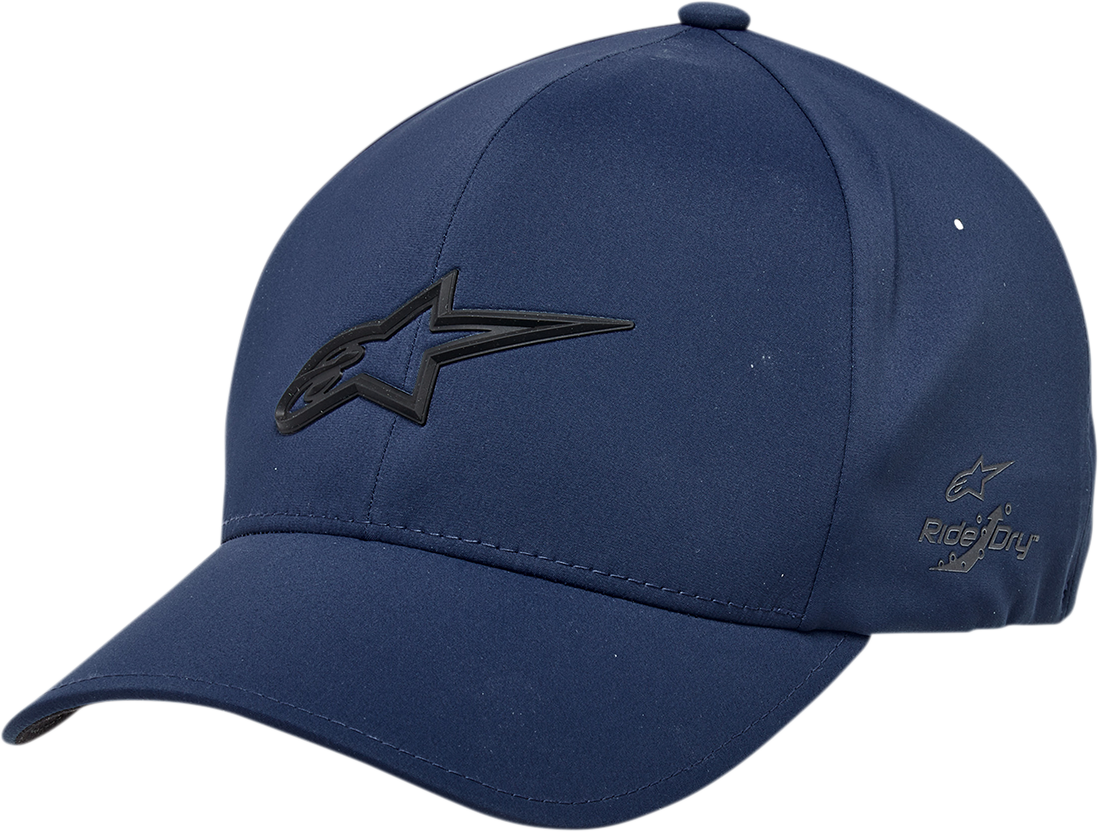 Blue ALPINESTARS Ageless Delta Hat in large/extra-large size, featuring protective gear design and branding details.