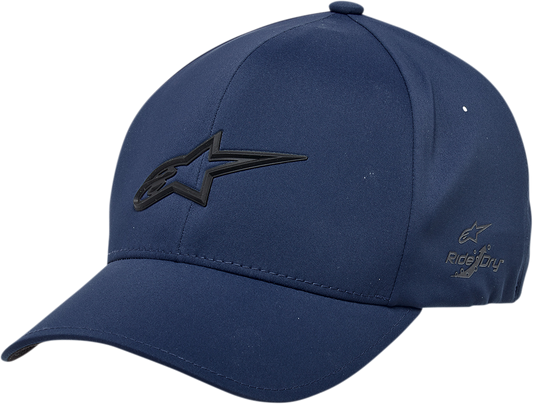 Blue ALPINESTARS Ageless Delta hat, small/medium size, with protective gear design and branding details visible.