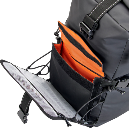 Black Biltwell Exfil-60 Dry Bag Gen 2, waterproof bag with roll-top closure, designed for outdoor and adventure use.