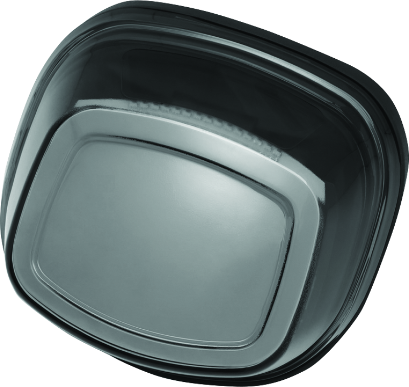 Kuryakyn Tracer LED Taillight with Smoke Lens for Harley Davidson motorcycle, showing sleek smoked lens and LED lighting details