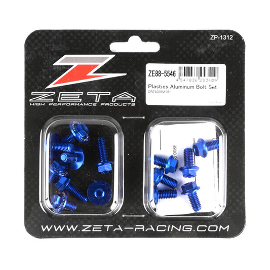 ZETA, ZETA Aluminum Bolt Kit for MX and Dual Sport Bikes – Blue, Part Number ZE88-5546