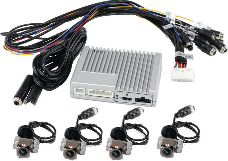 QuadBoss 360 camera system with HD cameras and wireless control for powersports vehicles, showcasing the camera setup on a vehicle.