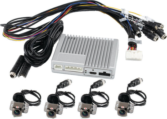 QuadBoss 360 camera system with HD cameras and wireless control for powersports vehicles, showcasing the camera setup on a vehicle.