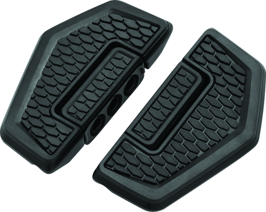 Black Kuryakyn Hex Folding Mini Board for powersports vehicles, showing the compact, foldable footboard with textured surface.