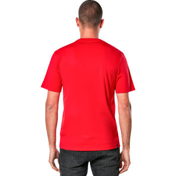 Red and white ALPINESTARS Ageless 2.0 CSF T-Shirt in XL, featuring a graphic design on the front.