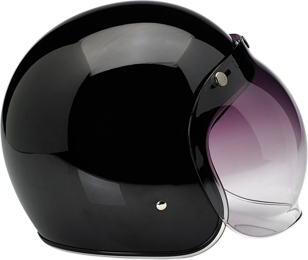 BILTWELL Bonanza helmet in glossy black, medium size, featuring a smooth aerodynamic design and secure strap system.