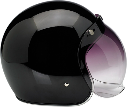 BILTWELL Bonanza helmet in glossy black, medium size, featuring a smooth aerodynamic design and secure strap system.