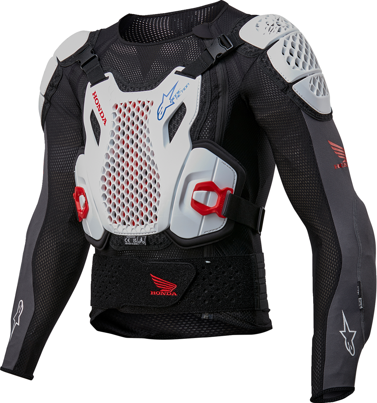 Alpinestars Bionic Plus V2 Protection Jacket in black with armor panels, designed for motorcycling safety and impact protection.