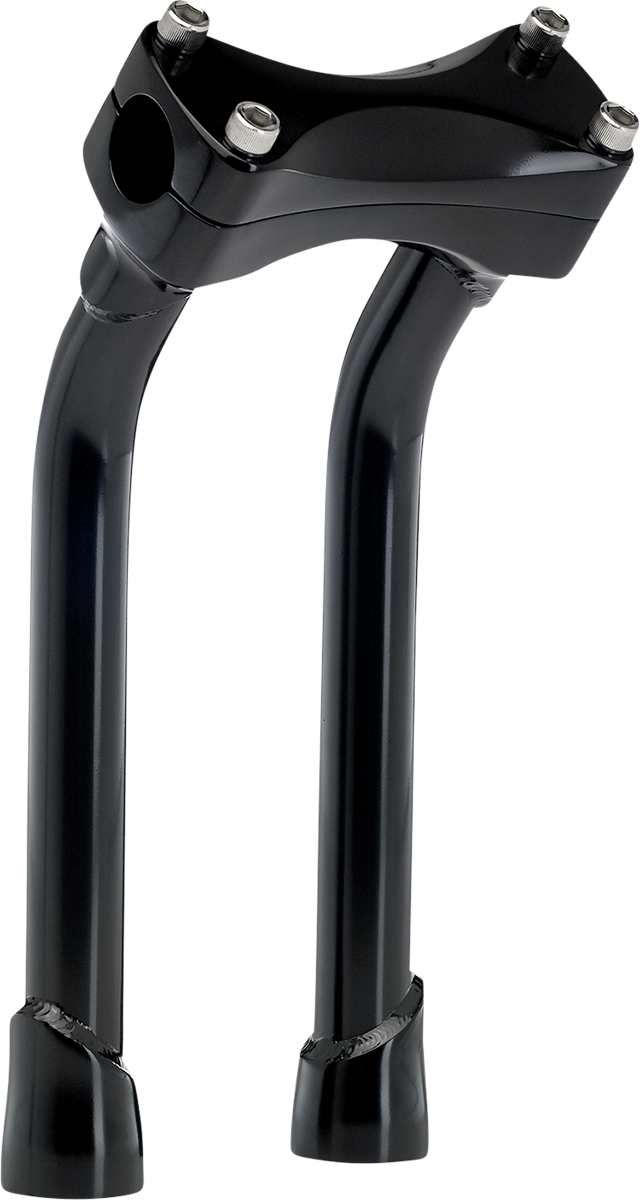 Black BILTWELL Murdock oversized pullback handlebars with 10-inch risers, designed for motorcycle handlebar replacement.