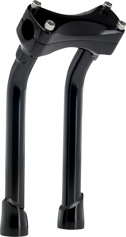 Black BILTWELL Murdock oversized pullback handlebars with 10-inch risers, designed for motorcycle handlebar replacement.