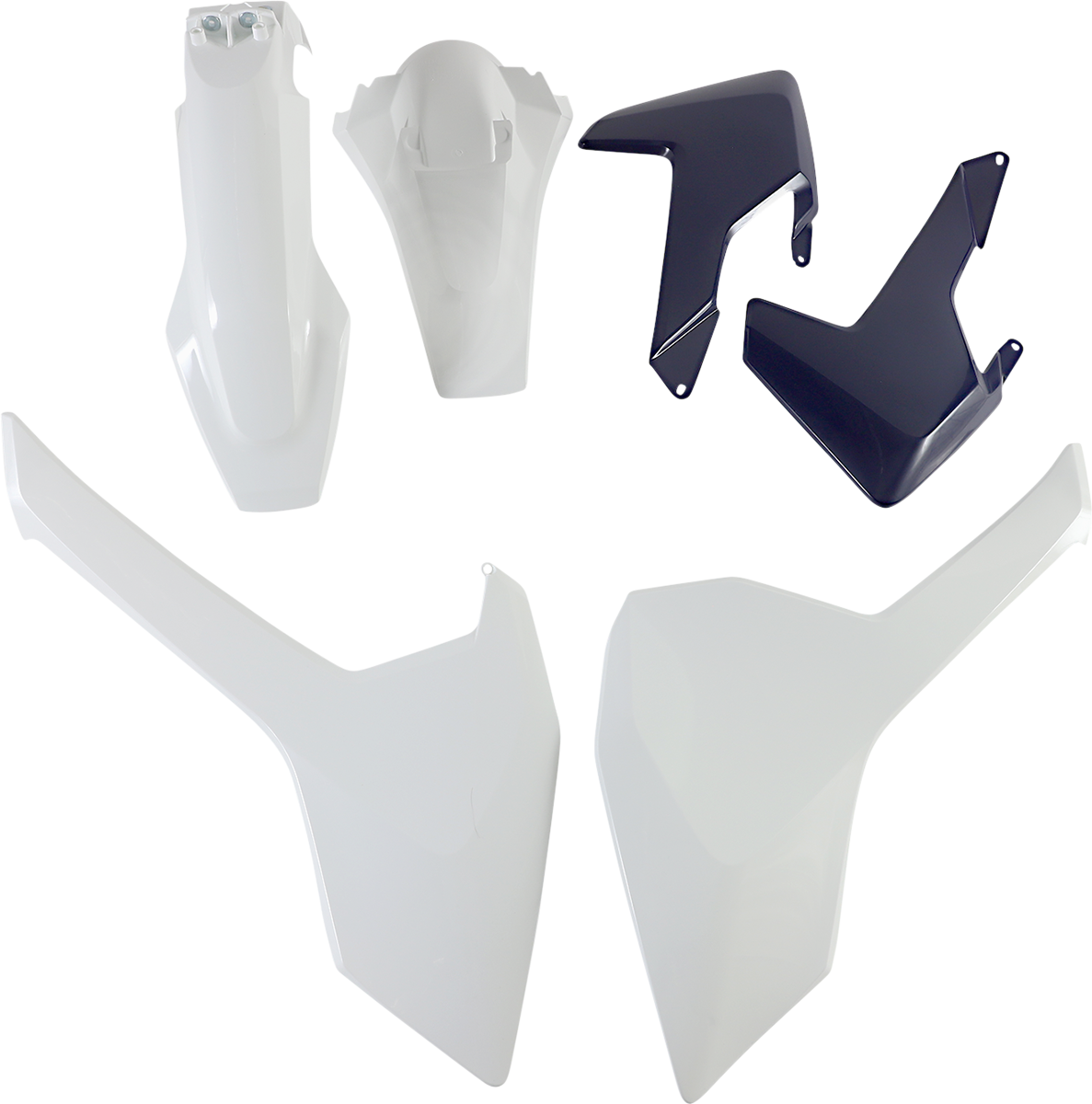 Acerbis standard replacement body kit for OEM '17 motorcycle, featuring body panels and components in a natural view.
