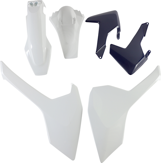 Acerbis standard replacement body kit for OEM '17 motorcycle, featuring body panels and components in a natural view.