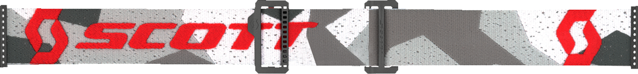 Scott Primal Sand Dust Goggle in camo white and red with dark gray frame, designed for motocross and off-road riding.