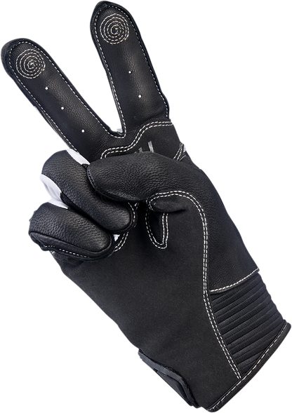 Red BILTWELL Bridgeport Gloves in small size, featuring durable leather construction and stylish design by Bill's Exhausts.