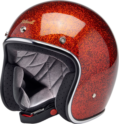 BILTWELL Bonanza helmet in Rootbeer Megaflake finish, medium size, featuring a sleek motorcycle helmet design with glossy finish.