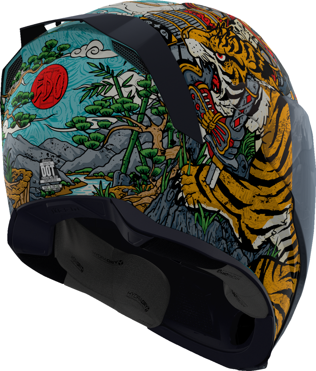 Bill's Exhausts ICON Airflite™ Edo helmet in MIPS® with 3XL size, featuring a sleek aerodynamic design and vibrant graphics.