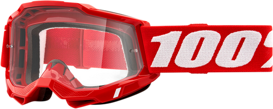 100% Accuri 2 OTG Goggles - Red - Clear 50018-00005 - Howling Moto