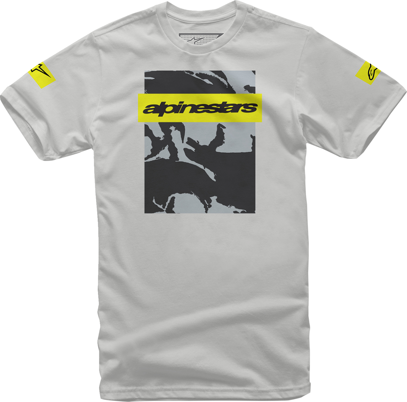 Alpinestars tactical silver T-shirt in XL with logo, lightweight cotton fabric, casual fit, front graphic design.