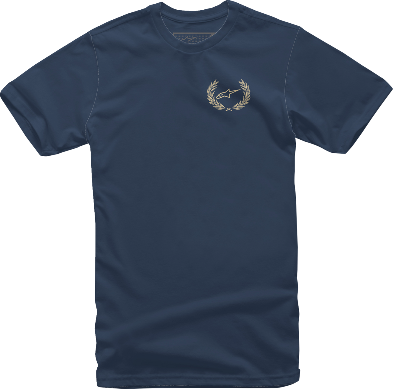 Navy Bill's Exhausts Alpinstars Wreath T-Shirt in large size, featuring a stylish graphic design on the front.