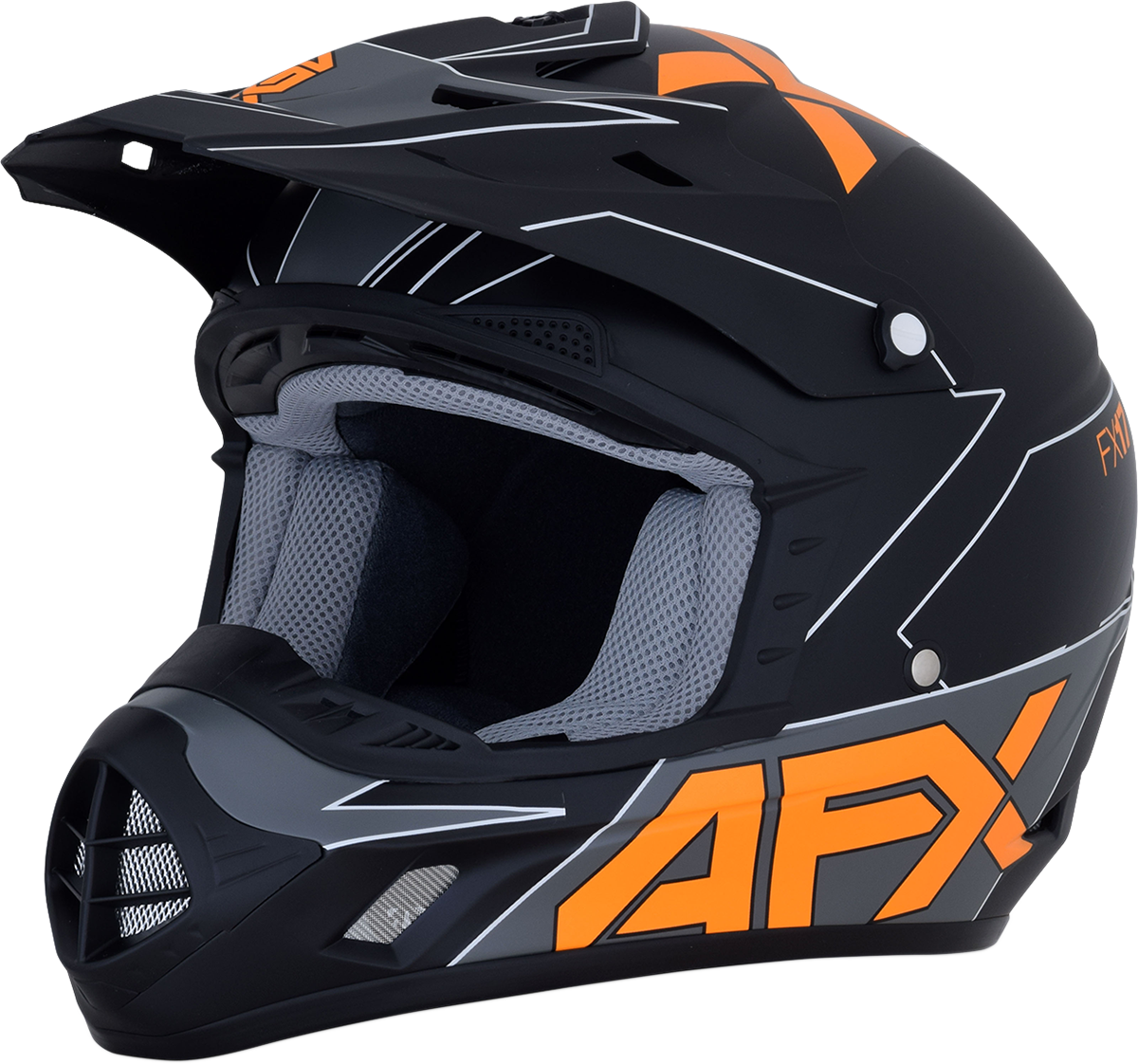 Bill's Exhausts AFX FX-17 helmet in matte black and orange, small size, featuring a sleek motorcycle helmet design.