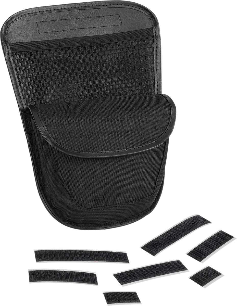 Can-Am glove box organizer for engine by Bill's Exhausts, black plastic with multiple compartments for storage.