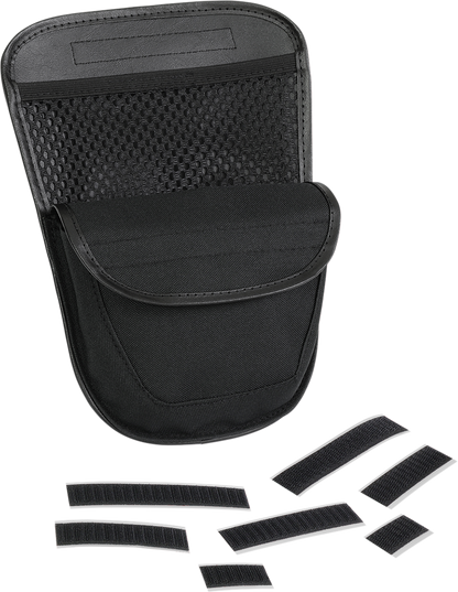 Can-Am glove box organizer for engine by Bill's Exhausts, black plastic with multiple compartments for storage.