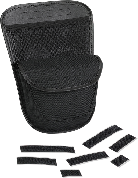 Can-Am glove box organizer for engine by Bill's Exhausts, black plastic with multiple compartments for storage.