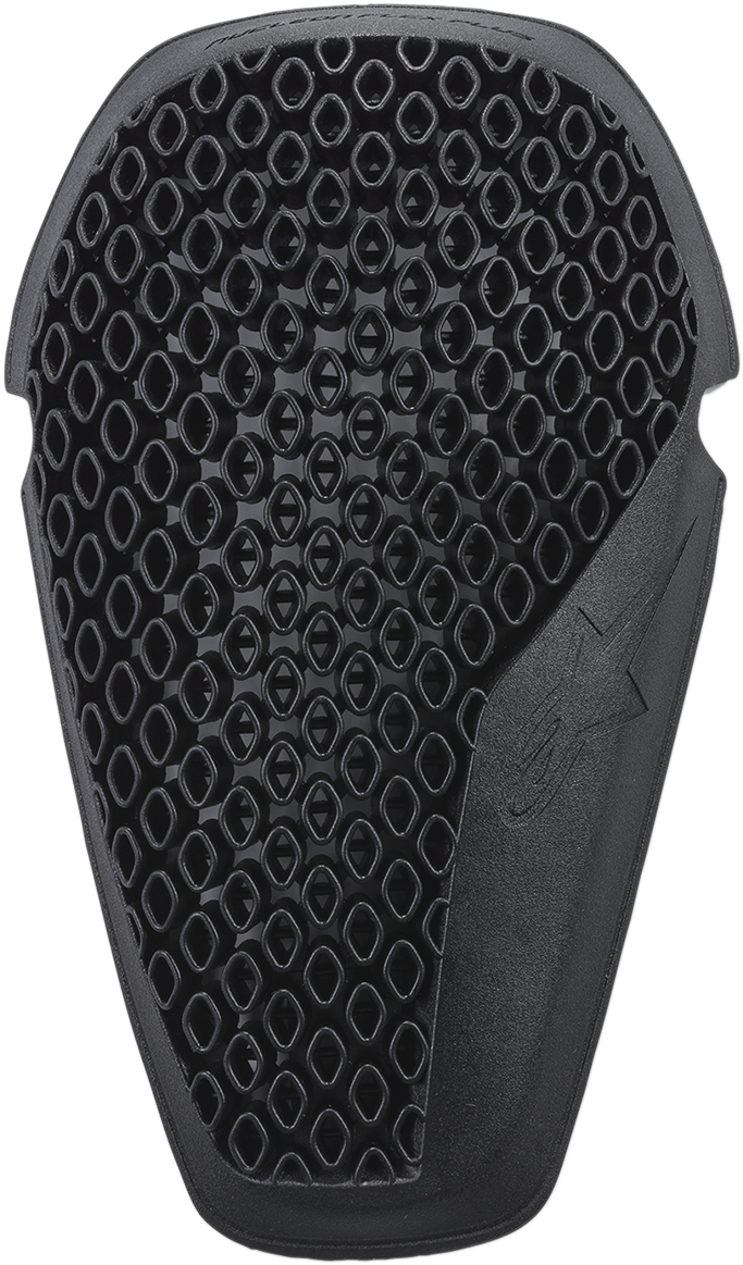 Alpinestars Nucleon Flex Plus knee protectors in small size, black protective gear for motorcycle riding, shown on a neutral background.