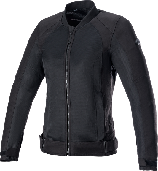 Black Alpinstars Stella Eloise v2 Air women's jacket in XL, shown with breathable fabric and stylish design.