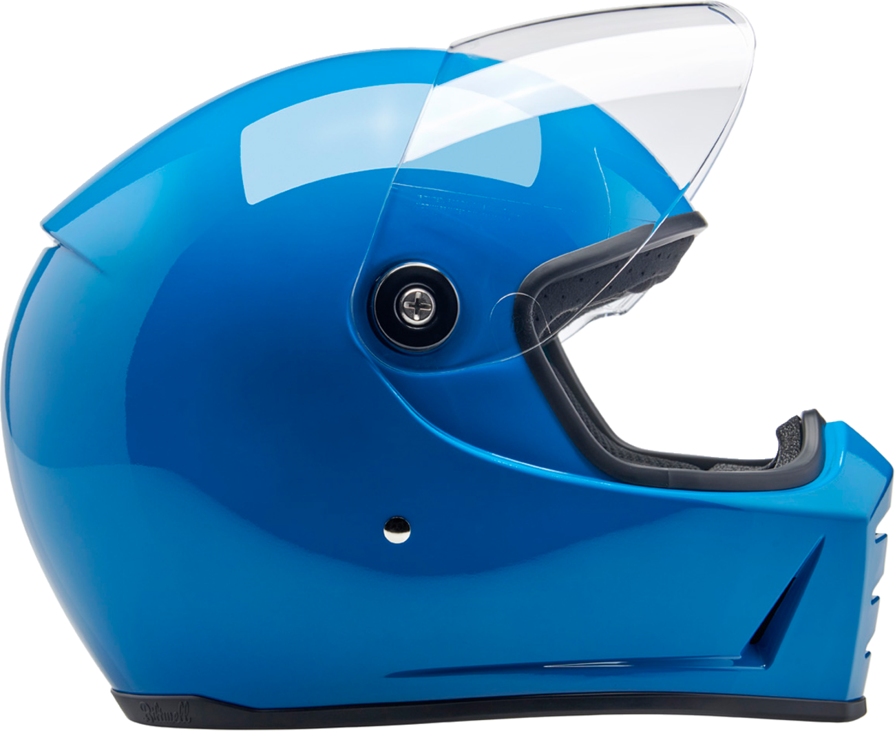 BILTWELL Lane Splitter helmet in gloss Tahoe Blue, XL size, featuring a sleek motorcycle helmet design with aerodynamic shape.