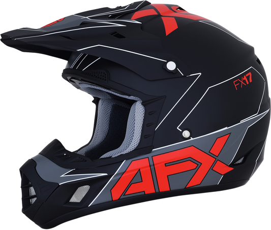Bill's Exhausts AFX FX-17 helmet in matte black and red, medium size, featuring a sleek aerodynamic helmet design.